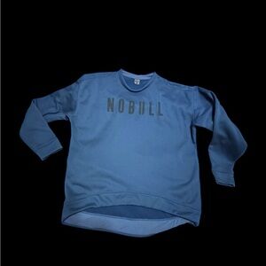 NOBULL Sweatshirt Size S Blue Crew Neck Spell Out